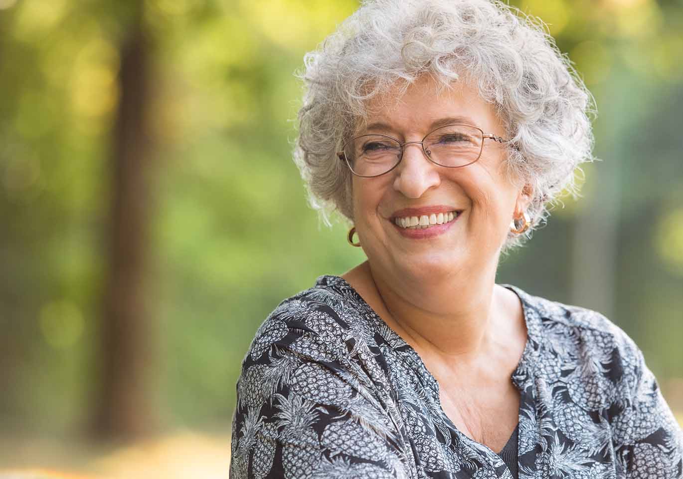 Smiling woman outdoors